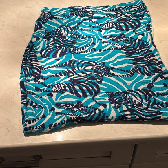 Lilly Pulitzer Turquoise Zebra Print Blanket Scarf - Picture 1 of 3